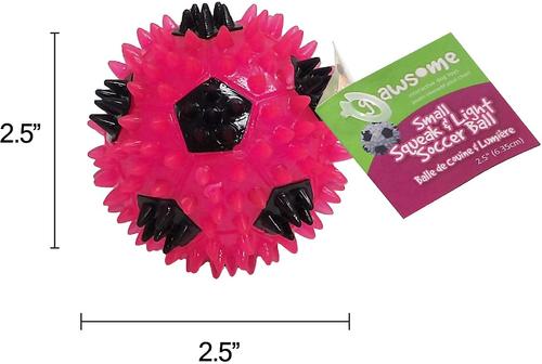 Show full view: Gnawsome Squeak & Light LED Soccer Ball Dog Toy, Color Varies, Small slide 4 of 6