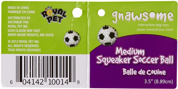 Show full view: Gnawsome Squeaker Soccer Ball Dog Toy, Medium slide 6 of 9