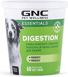 GNC Pets ESSENTIALS Digestion Soft Chews Dog Supplement, 60 count
