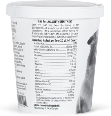 Show full view: GNC Pets ESSENTIALS Multivitamin Soft Chews Dog Supplement, 60 count slide 3 of 10