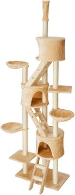 Show full view: Go Pet Club 106-in Floor-to-Ceiling Faux Fur Cat Tree & Condo, Beige slide 2 of 9