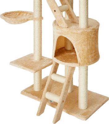 Show full view: Go Pet Club 106-in Floor-to-Ceiling Faux Fur Cat Tree & Condo, Beige slide 4 of 9