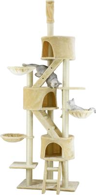Show full view: Go Pet Club 106-in Floor-to-Ceiling Faux Fur Cat Tree & Condo, Beige slide 5 of 9