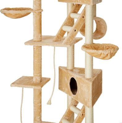 Show full view: Go Pet Club 106-in Floor-to-Ceiling Faux Fur Cat Tree & Condo, Beige slide 4 of 9