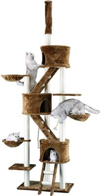 Show full view: Go Pet Club 106-in Floor-to-Ceiling Faux Fur Cat Tree & Condo, Brown slide 2 of 6