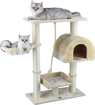 Show full view: Go Pet Club 36-in Faux Fur Cat Tree & Condo, Beige slide 8 of 11