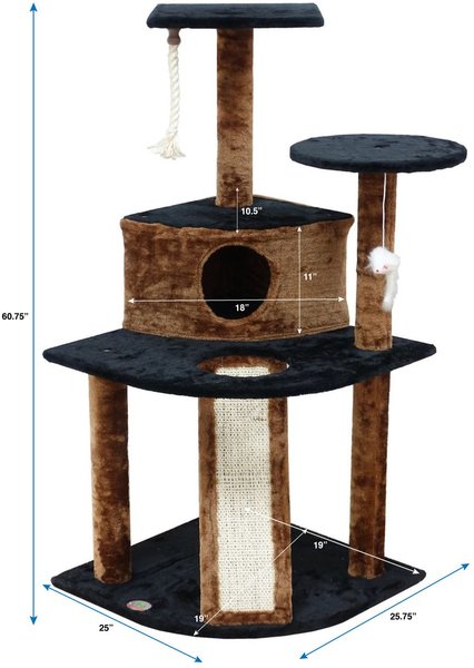 Go Pet Club 47-in Faux Fur Cat Tree & Condo