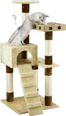 Show full view: Go Pet Club 52-in IQ Busy Box Cat Condo, Beige slide 2 of 3