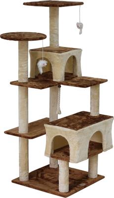 Show full view: Go Pet Club 61-in Faux Fur Cat Tree & Condo, Beige slide 4 of 6