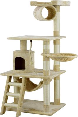 Show full view: Go Pet Club 62-in Faux Fur Cat Tree & Condo, Beige slide 4 of 8