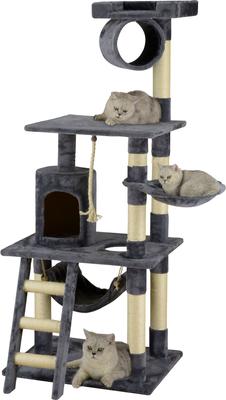 Show full view: Go Pet Club 62-in Faux Fur Cat Tree & Condo, Gray slide 4 of 9