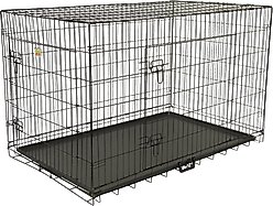 Go Pet Club Double Door Collapsible Wire Dog Crate, Black, 54 inch