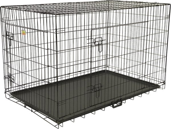 Go Pet Club Double Door Collapsible Wire Dog Crate, Black