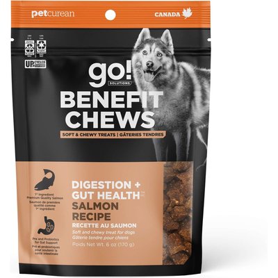 Go! Solutions Go! Solutions Benefit Chews Digestion + Gut Health Benefit Salmon Recipe Soft & Chewy Dog Treats, 6-oz bag
