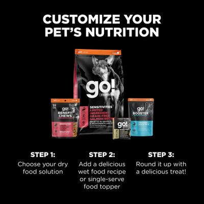 Show full view: Go! Solutions Benefit Chews Sensitivities Benefit Limited Ingredient Salmon Recipe Soft & Chewy Dog Treats, 6-oz bag slide 8 of 11