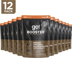 Go! Solutions Booster Brain Health Minced Chicken & Salmon with Gravy Wet Cat Food, 2.5-oz pouch, 12 count