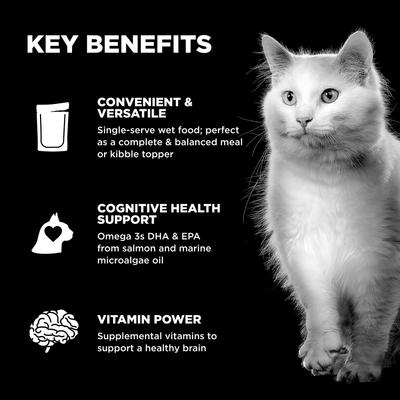 Show full view: Go! Solutions Booster Brain Health Minced Chicken & Salmon with Gravy Wet Cat Food, 2.5-oz pouch, 12 count slide 5 of 10