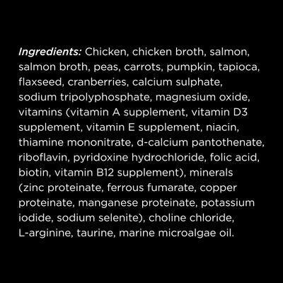 Show full view: Go! Solutions Booster Brain Health Minced Chicken & Salmon with Gravy Wet Cat Food, 2.5-oz pouch, 12 count slide 4 of 10
