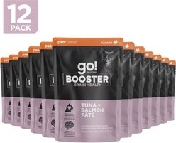 Go! Solutions Booster Brain Health Tuna & Salmon Pate Wet Cat Food, 2.5-oz pouch, 12 count
