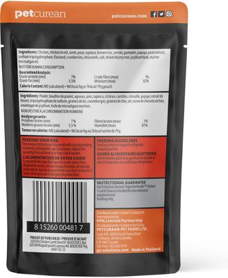 Show full view: Go! Solutions Booster Digestive Health Chicken & Lamb Stew Wet Dog Food, 2.8-oz pouch, 12 count slide 3 of 11
