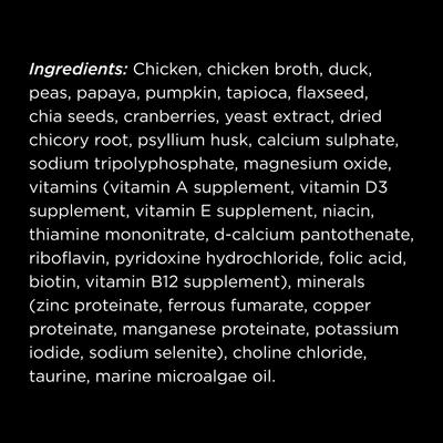 Show full view: Go! Solutions Booster Digestive Health Minced Chicken & Duck with Gravy Wet Cat Food, 2.5-oz pouch, 12 count slide 4 of 11