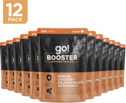 Go! Solutions Booster Immune Health Minced Chicken & Salmon with Gravy Wet Cat Food, 2.5-oz pouch, box of 12
