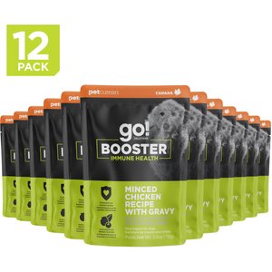 Go! Solutions Booster Immune Health Minced Chicken with Gravy Wet Dog Food, 2.8-oz pouch, 12 count