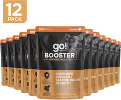Go! Solutions Booster Immune Health Shredded Chicken & Salmon in Broth Wet Dog Food, 2.8-oz pouch, 12 count