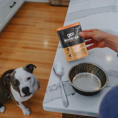 Show full view: Go! Solutions Booster Immune Health Shredded Chicken & Salmon in Broth Wet Dog Food, 2.8-oz pouch, 12 count slide 8 of 10