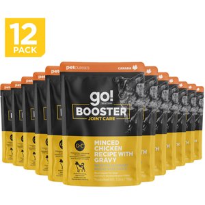 Go! Solutions Booster Joint Care Minced Chicken with Gravy Wet Dog Food, 2.8-oz pouch, 12 count