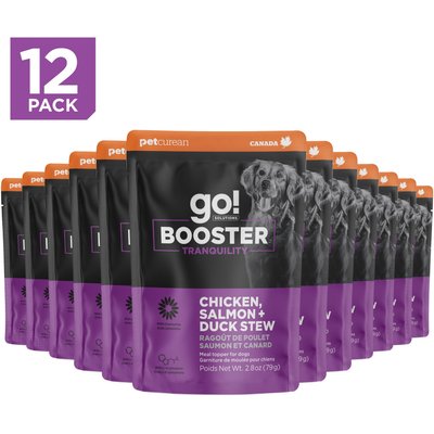 Go! Solutions Go! Solutions Booster Tranquility Chicken, Salmon & Duck Stew Wet Dog Food, 2.8-oz pouch, 12 count