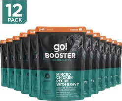 Go! Solutions Booster Tranquility Minced Chicken with Gravy Wet Dog Food, 2.8-oz pouch, 12 count