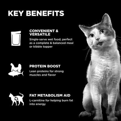 Show full view: Go! Solutions Booster Weight Management Minced Chicken & Tuna with Gravy Wet Cat Food, 2.5-oz pouch, 12 count slide 5 of 10