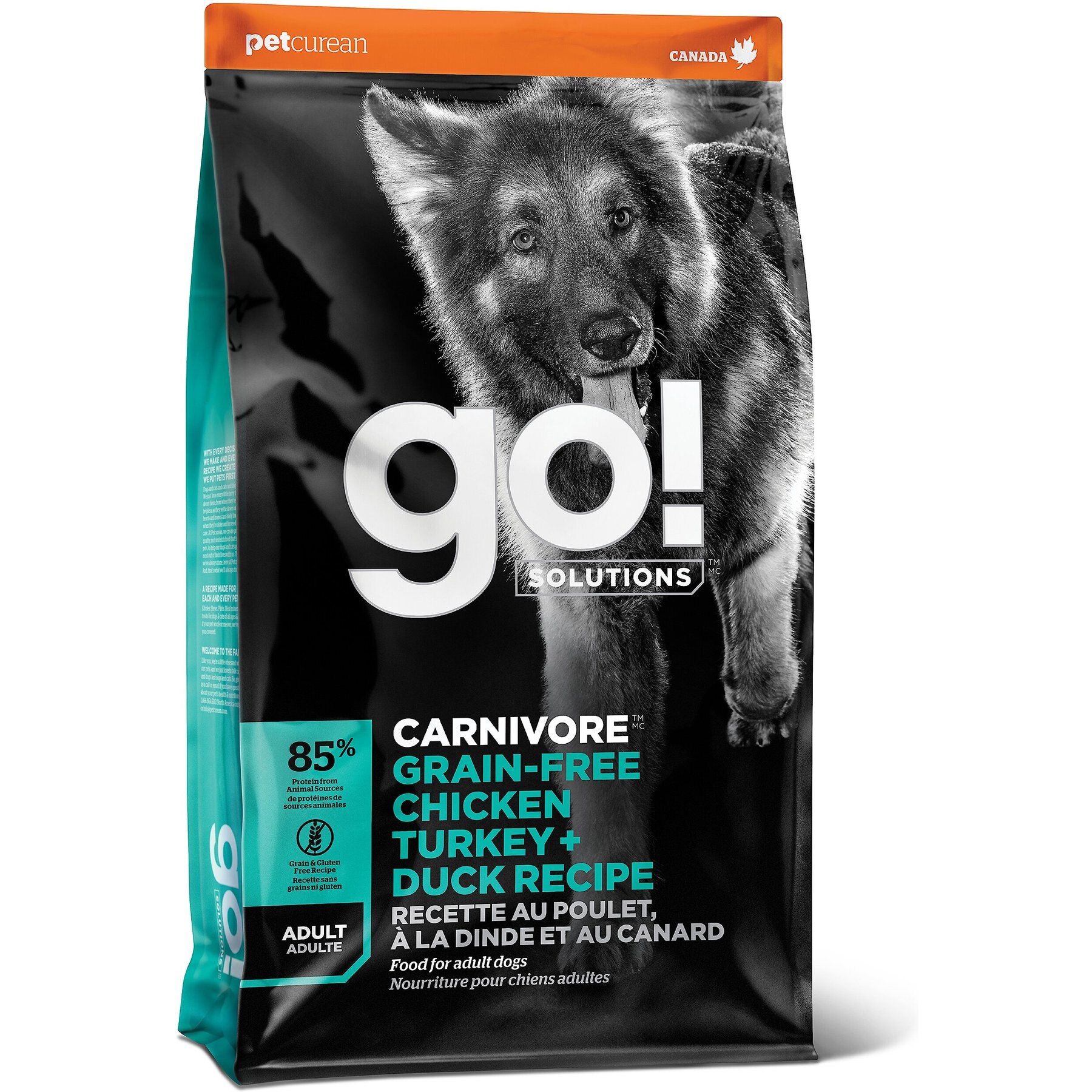 Petcurean GO! Solutions Carnivore Grain Free Chicken, Turkey, & Duck Recipe Puppy Dry Dog Food