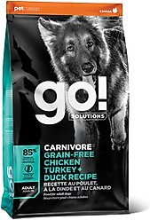 Go! Solutions Carnivore Grain-Free Chicken, Turkey + Duck Adult Recipe Dry Dog Food, 22-lb bag