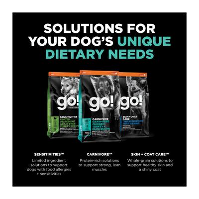 Show full view: Go! Solutions Carnivore Grain-Free Chicken, Turkey + Duck Adult Recipe Dry Dog Food, 22-lb bag slide 7 of 12