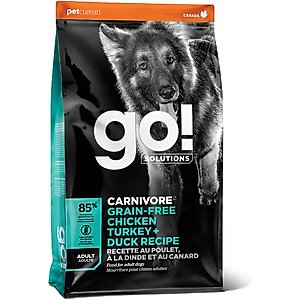 Go! Solutions Carnivore Grain-Free Chicken, Turkey + Duck Adult Recipe Dry Dog Food, 3.5-lb bag