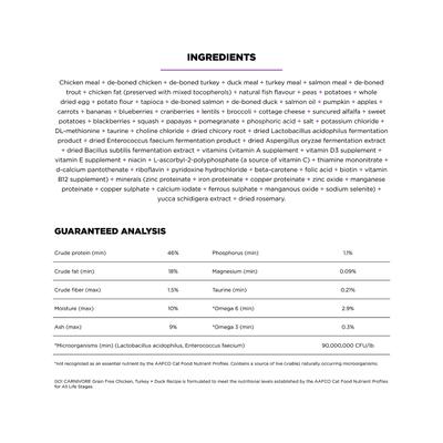 Show full view: Go! Solutions Carnivore Grain-Free Chicken, Turkey + Duck Recipe Dry Cat Food, 3-lb bag slide 5 of 11