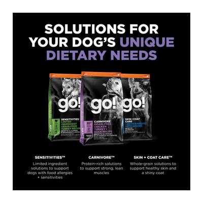 Show full view: Go! Solutions Carnivore Grain-Free Chicken, Turkey + Duck Senior Recipe Dry Dog Food, 22-lb bag slide 7 of 12