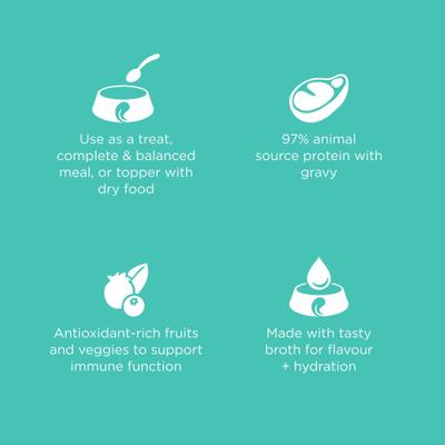 Show full view: Go! Solutions Carnivore Grain-Free Chicken, Turkey & Duck Stew Dog Food, 12.5-oz, case of 12 slide 5 of 12