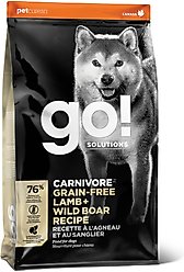 Go! Solutions Carnivore Grain-Free Lamb + Wild Boar Recipe Dry Dog Food, 3.5-lb bag