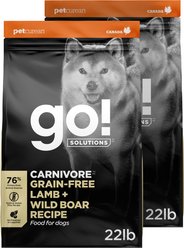 Go! Solutions Carnivore Grain-Free Lamb + Wild Boar Recipe Dry Dog Food, 44-lb bundle