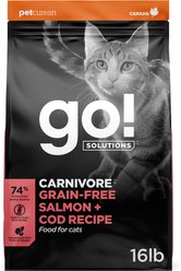 Go! Solutions Carnivore Grain-Free Salmon + Cod Recipe Dry Cat Food, 16-lb bag