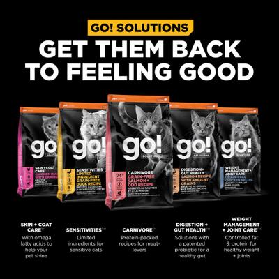 Show full view: Go! Solutions Carnivore Grain-Free Salmon + Cod Recipe Dry Cat Food, 16-lb bag slide 6 of 10