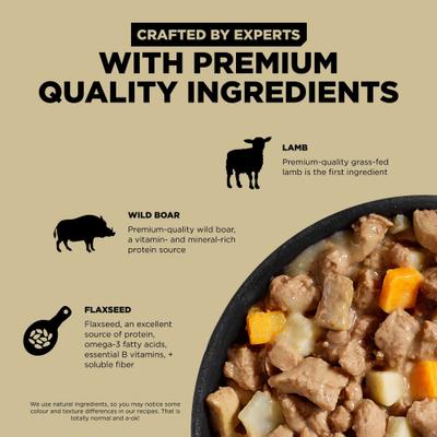Show full view: Go! Solutions Carnivore Grain-Free Shredded Lamb & Wild Boar Recipe Dog Food, 12.5-oz, case of 12 slide 6 of 12