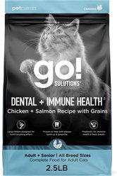 Go! Solutions Dental + Immune Health Chicken + Salmon Recipe with Grains Dry Cat Food, 2.5-lb bag slide 1 of 9