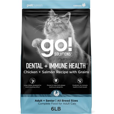 Go! Solutions Go! Solutions Dental + Immune Health Chicken + Salmon Recipe with Grains Dry Cat Food, 12-lb bundle