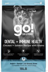 Go! Solutions Dental + Immune Health Chicken + Salmon Recipe with Grains Dry Dog Food, 18-lb bag