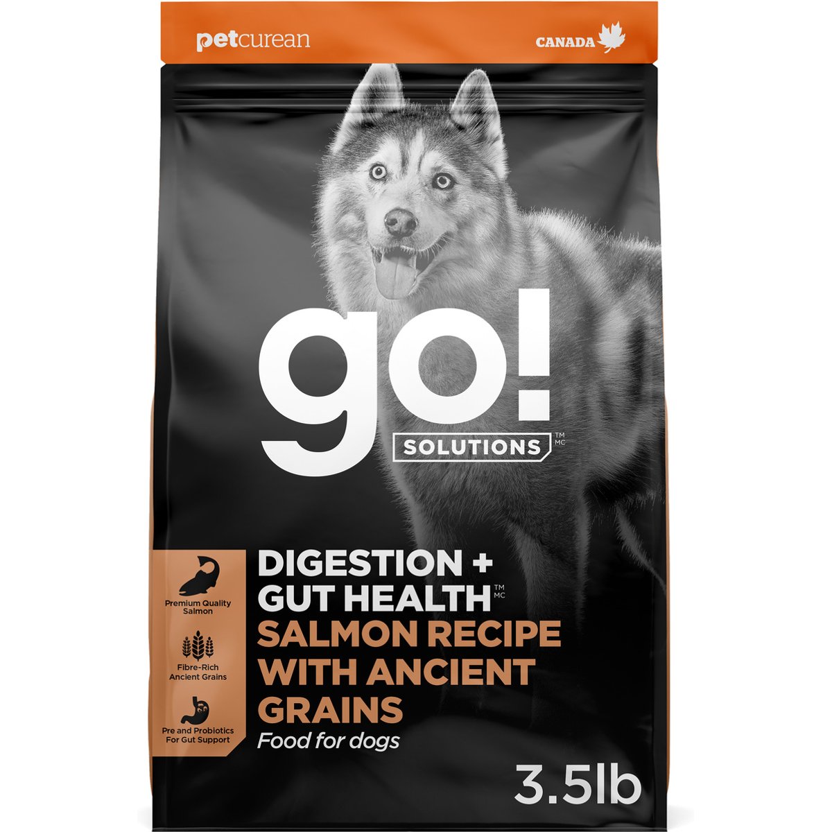 Go! Solutions Digestion + Gut Health Salmon Recipe with Ancient Grains for Dogs, 3.5-lb bag