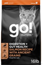 Go! Solutions Digestive + Gut Health Salmon Recipe with Ancient Grains for Cats, 16-lb bag
